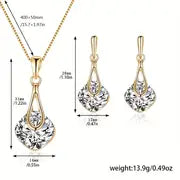 Sparkling Crystal Pendant &amp; Earrings Set