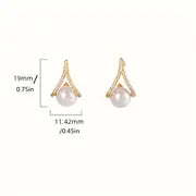 Elegant Water Drop Pearl Stud Earrings