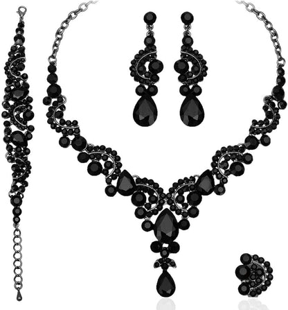 CSY Elegant Crystal Bridal Jewelry Set