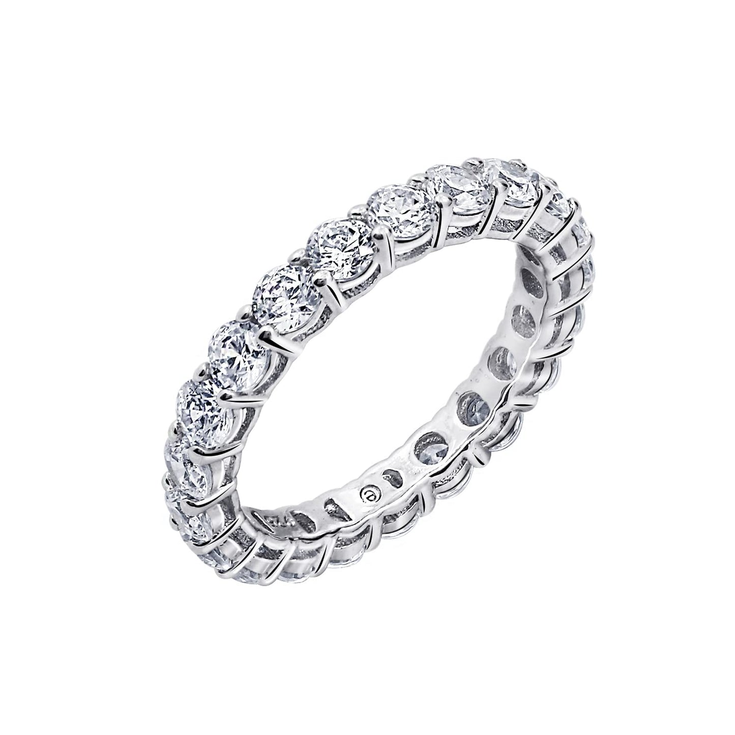 Gold/Platinum-Plated Sterling Silver with Round Cubic Zirconia