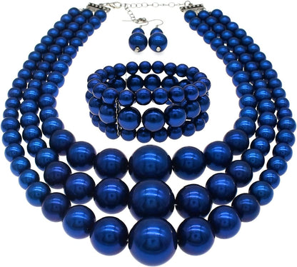 Utop Large Pearl Necklace &amp; Earring Set