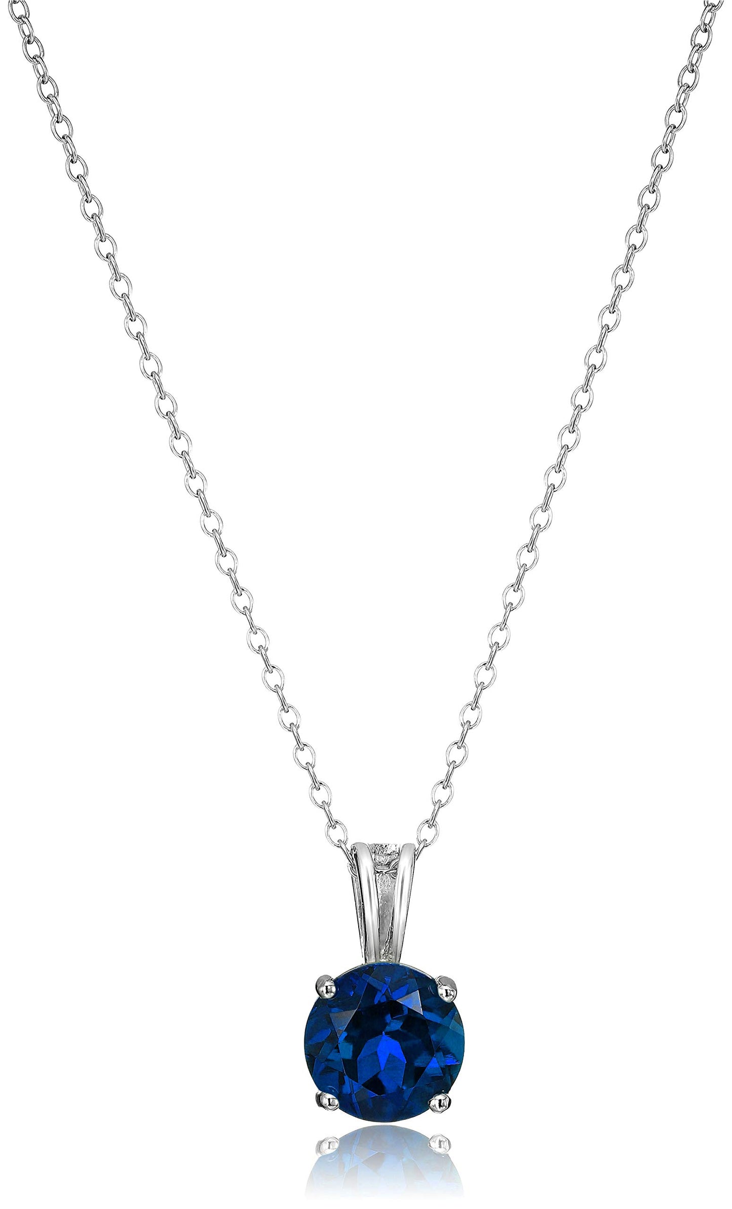 Sterling Silver Birthstone Pendant Necklace - 18"