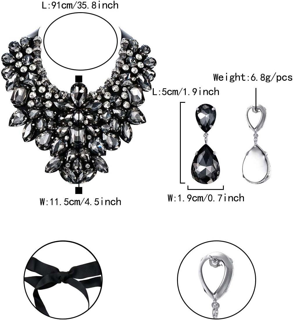 FFlyonce 9-Color Rhinestone Crystal Jewelry Set