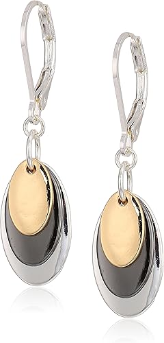 Nine West "Metal Motion" Tri-Tone Shaky Drop Earrings, Multi