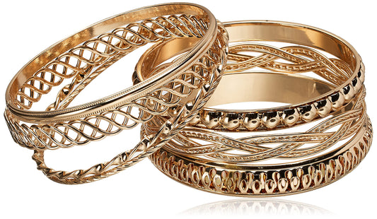 GUESS "Basic" Gold 7-Piece Bangle Set