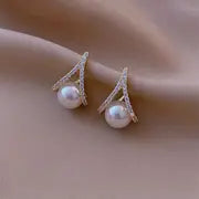 Elegant Water Drop Pearl Stud Earrings