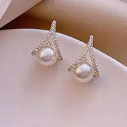 Elegant Water Drop Pearl Stud Earrings