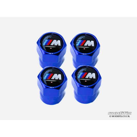 🌟 Set of 4 Blue M Sport Tyre Dust Screw Cap Valves - Universal Fit for BMW!